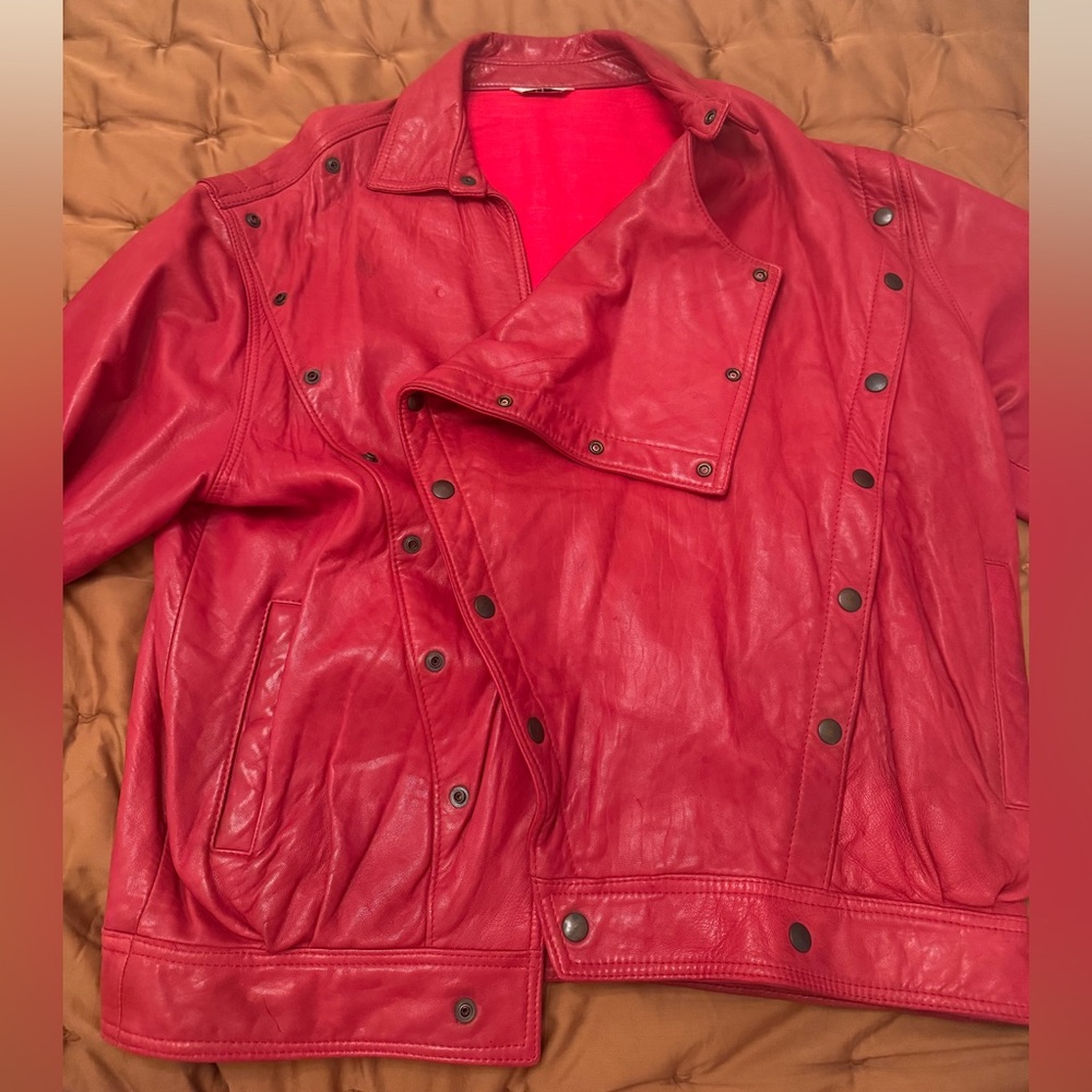 Vintage Red Leather Jacket